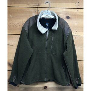 KUHL Alpenwurx Sherpa Collar Fleece Jacket Mens Size Large Hiking Green Full Zip